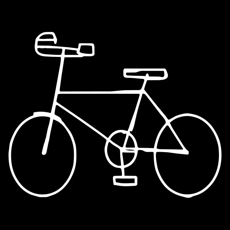 Hand drawn white bicycle