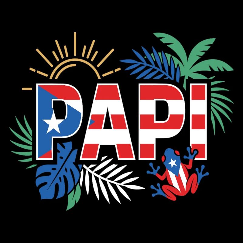 Papi Puerto Rico Flagge Urlaub Sommer