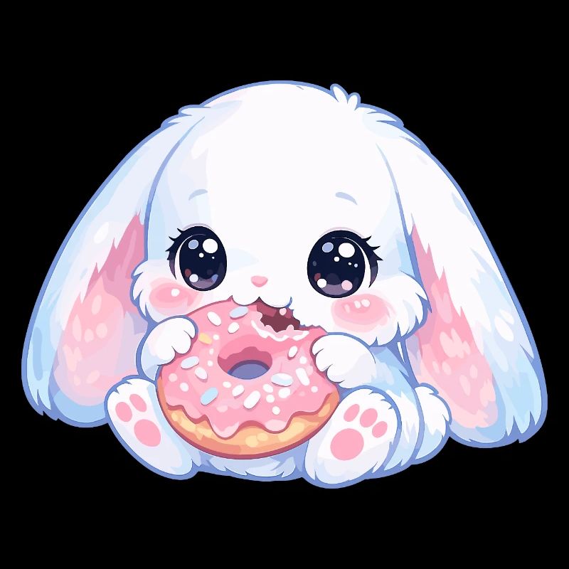 Kawaii bunny with donut