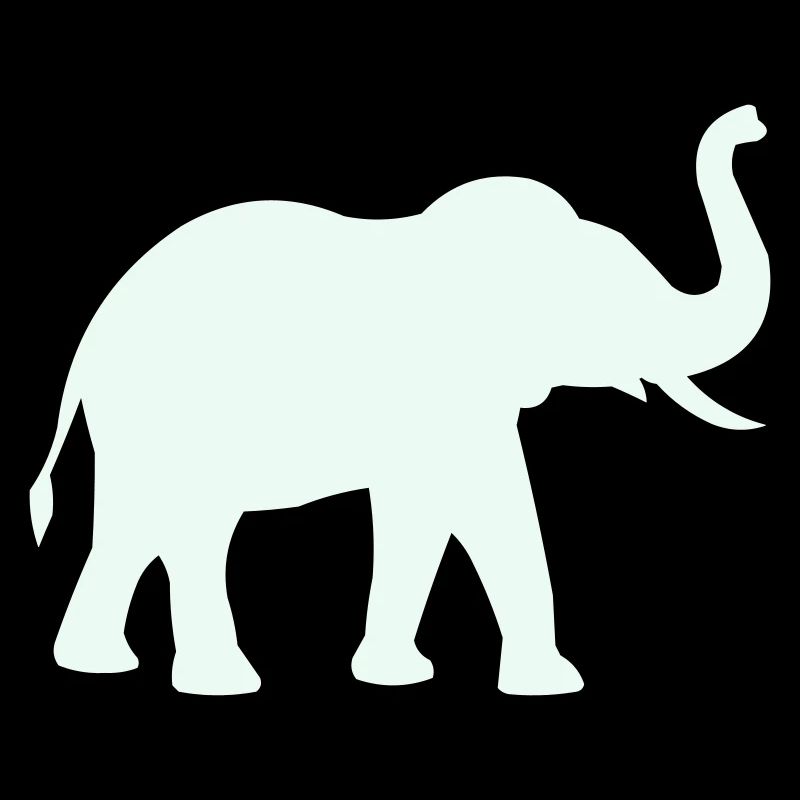 Elephant Silhouette Mint Pastel