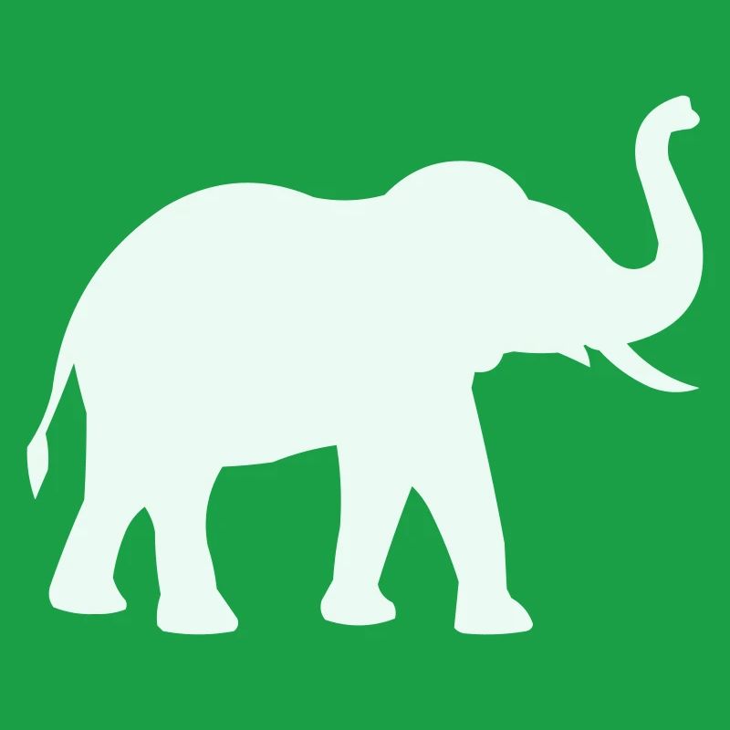 Elephant Silhouette Mint Pastel