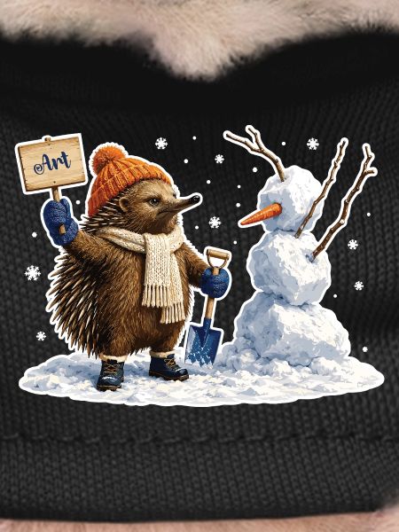 Echidna as snow artist