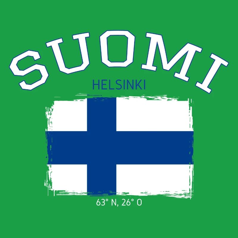 Finland flag with Helsinki reference