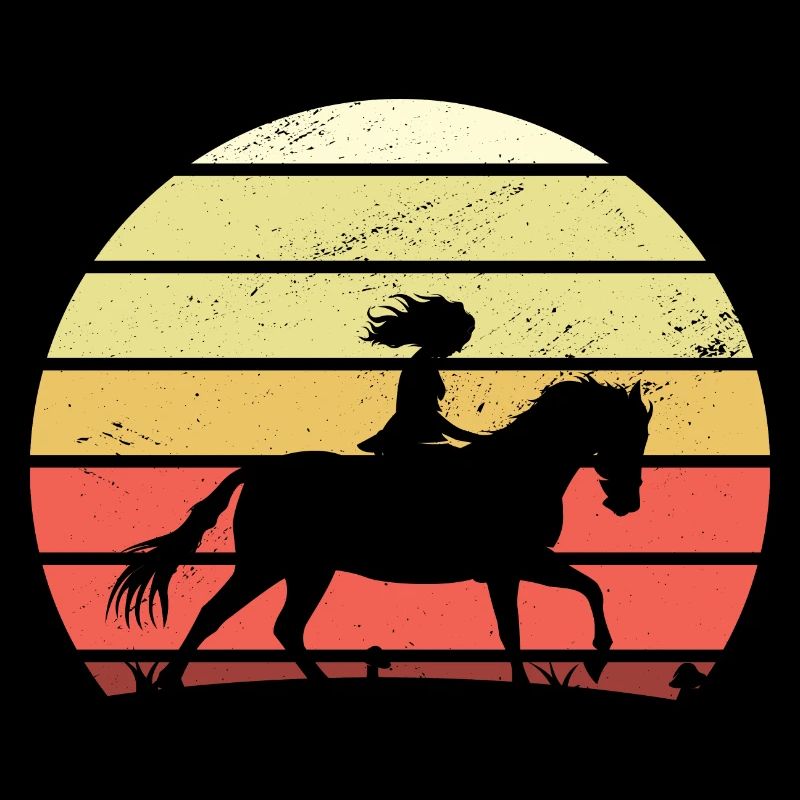 Cavalier du coucher de soleil à cheval