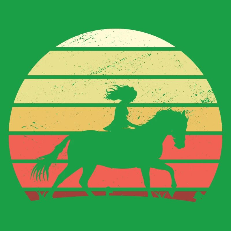 Cavalier du coucher de soleil à cheval