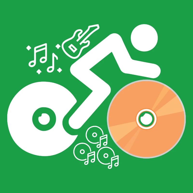 DJ Figure avec disques et notes musicales