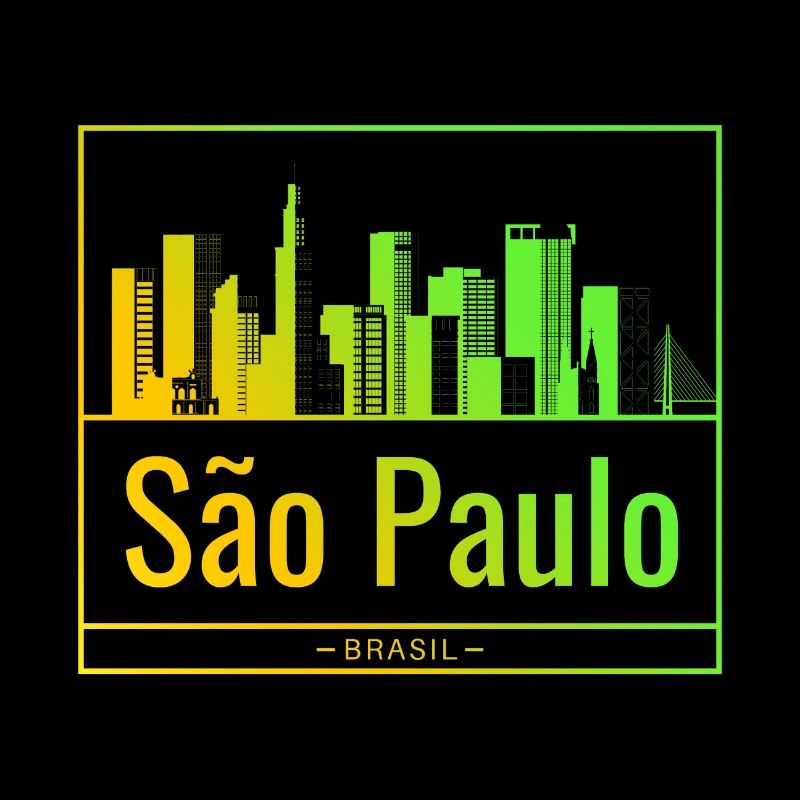 São Paulo skyline in neon gradient