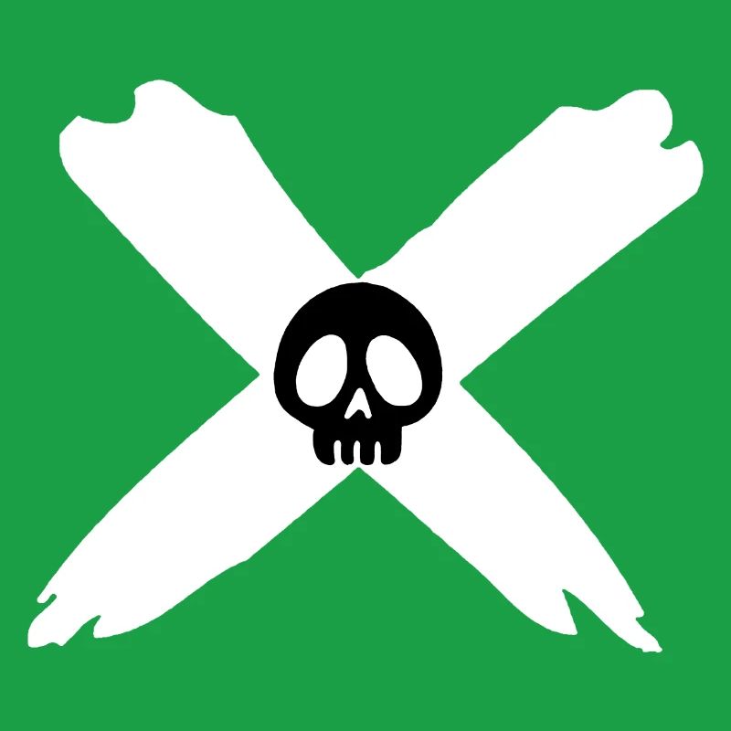 Skull and white cross