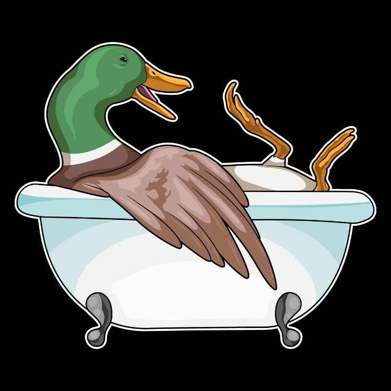 Duck Bathing Bathtub