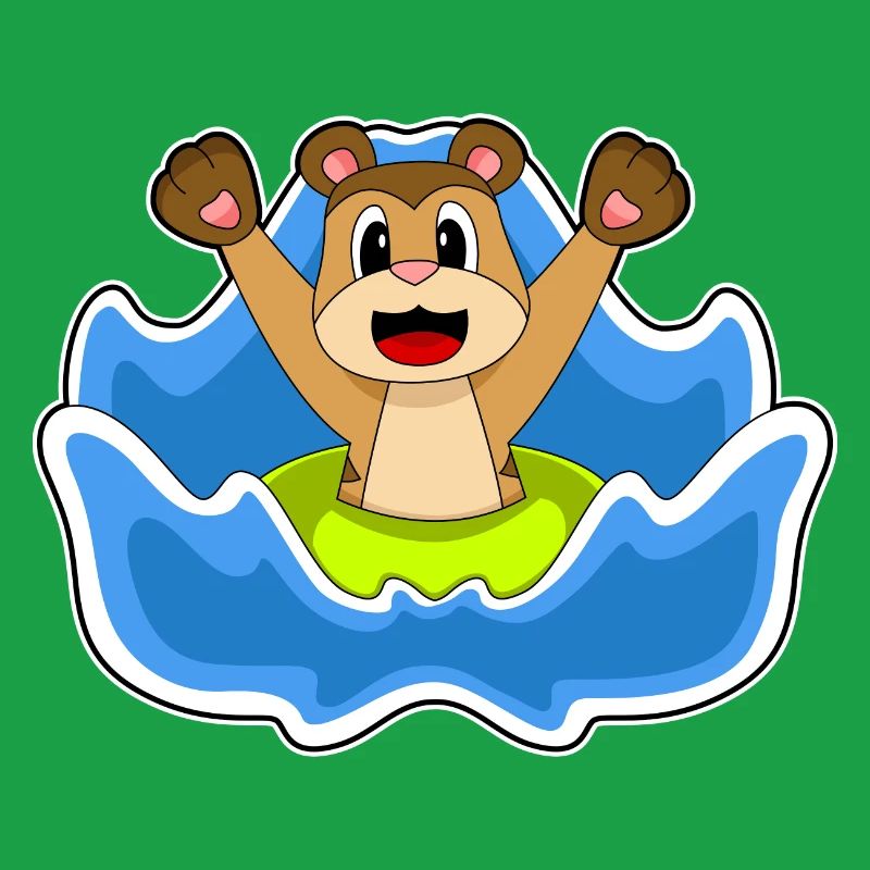 Été de la nage dans le ring de natation de suricate