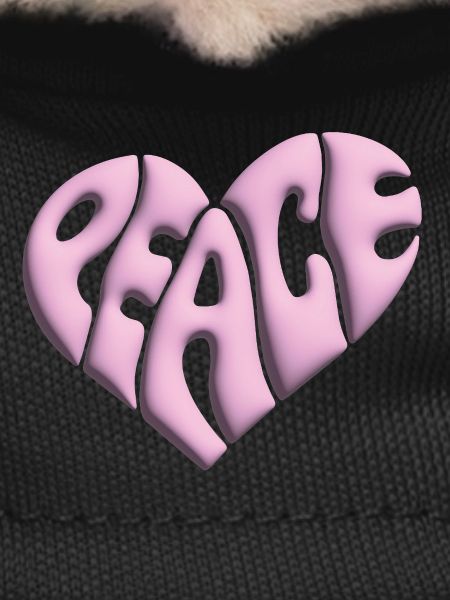 Peace Heart 3d pink
