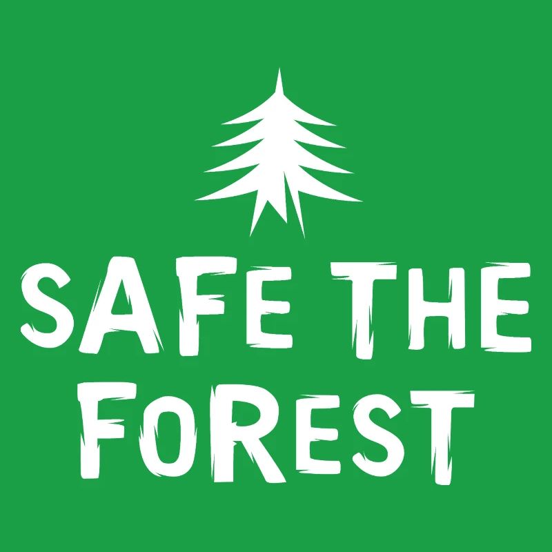 safe the forest - Tree Minimal Logo Illustration