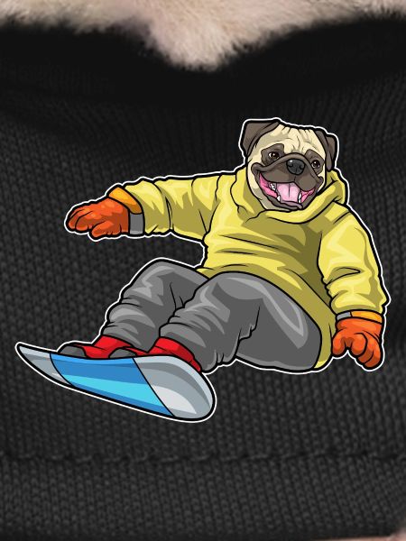 Pug Snowboarder Snowboard