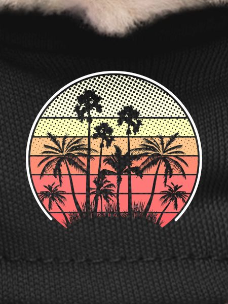 Tropical Sunset Palm Trees Silhouette