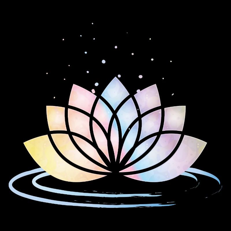 Symbole de fleur pastel stylisé avec de l’eau