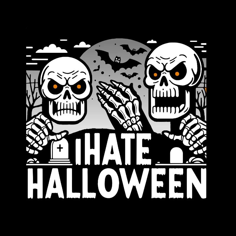 Conception de squelette d’Halloween gothique foncé