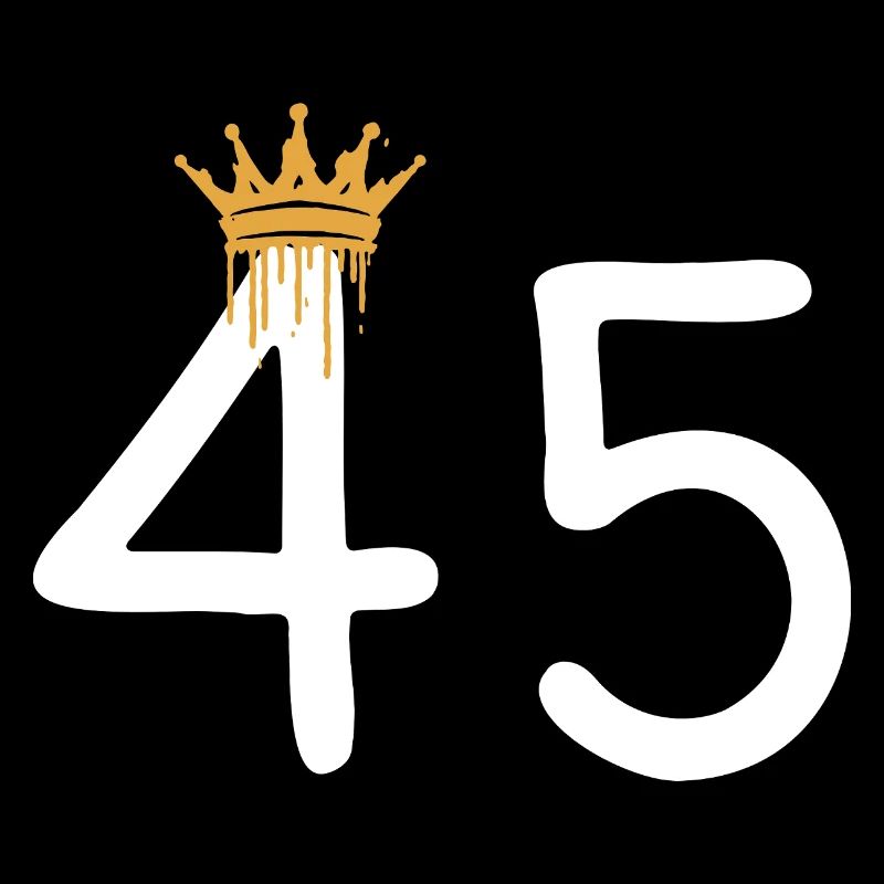 Royal number 45 with gold crown