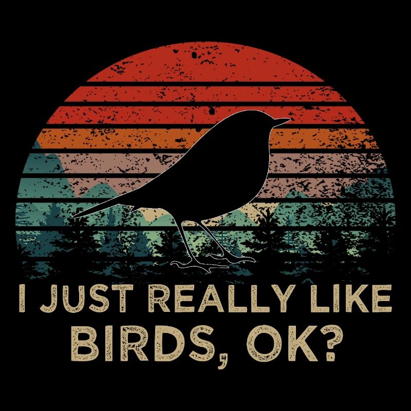 Ich mag einfach Vögel – Vintage Silhouette Vogel
