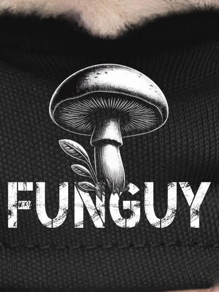 Design champignon avec lettrage