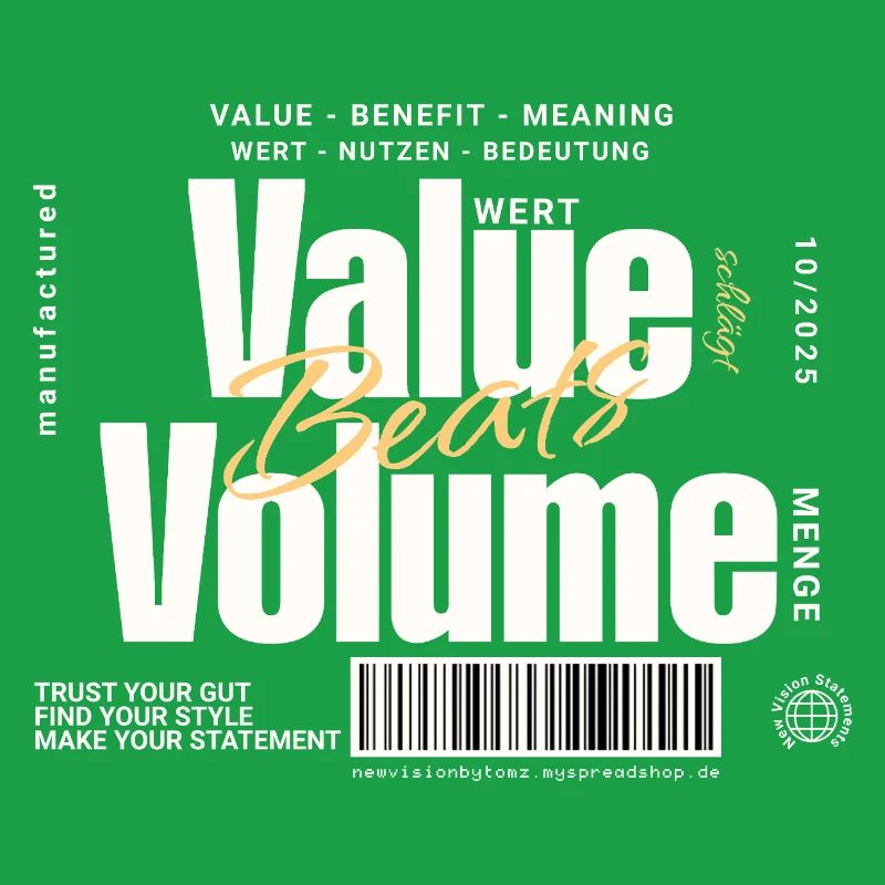 Value Beats Volume – Statement Design (Dark)