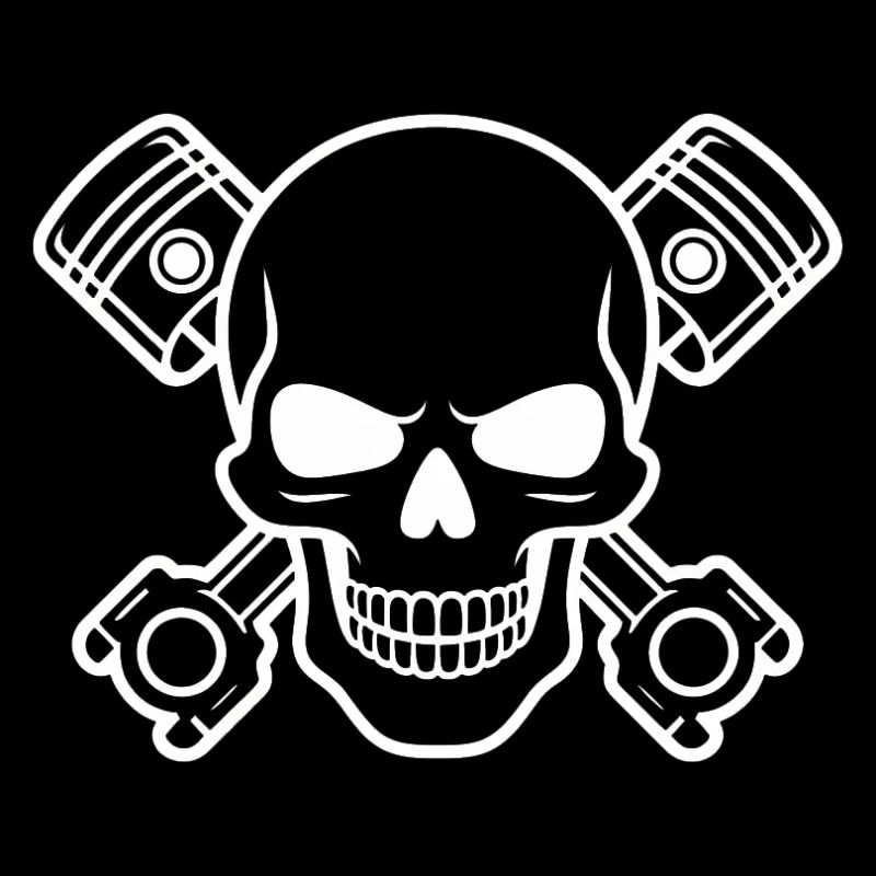 Crâne avec croix de piston