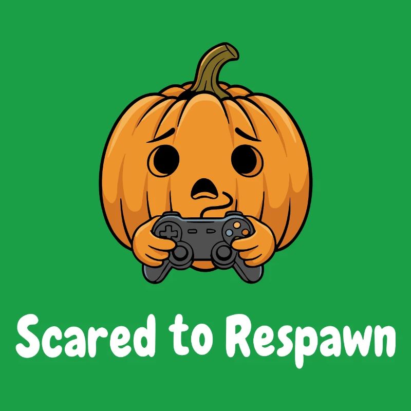 Pumpkin with Controller Scared to Respawn