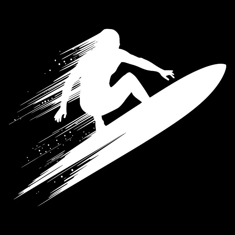 Energetic Surfer Illustration Surfing
