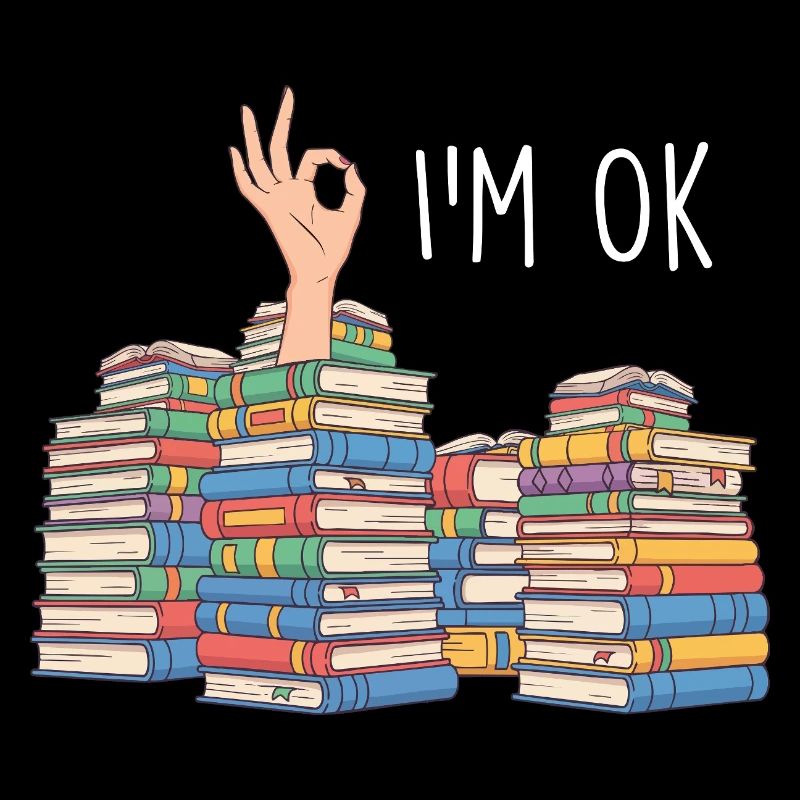 I’m Ok Funny Minimalist Book Lover Mood 