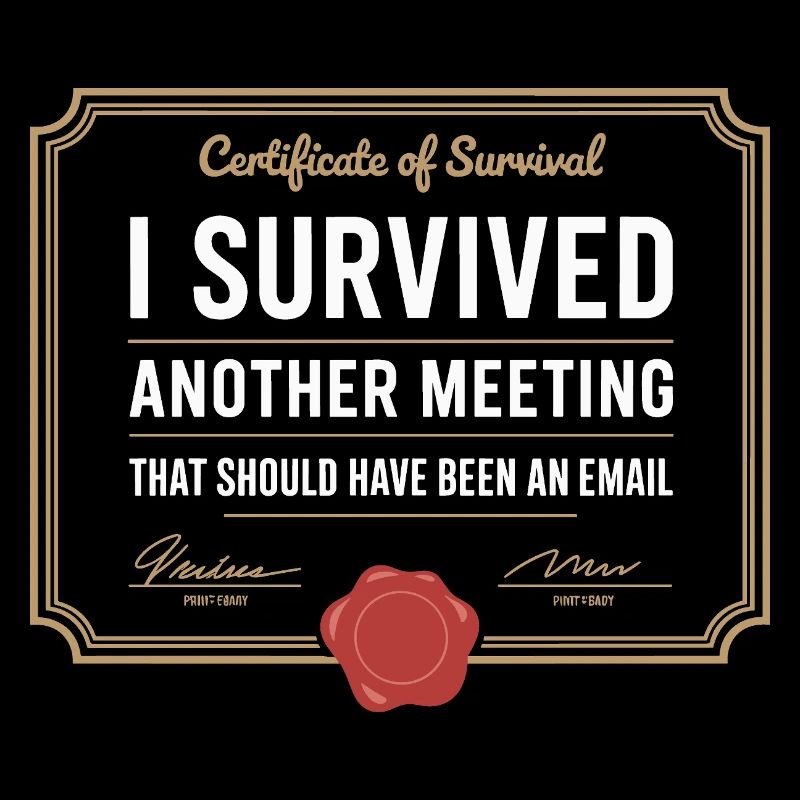 I Survived Another Meeting Email Home Office Office