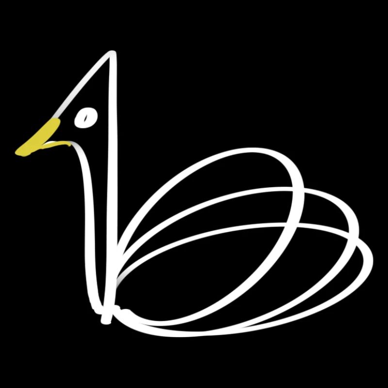 Swan Line Art on Apparel