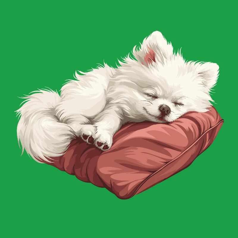Chiot Spitz endormi