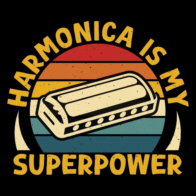 Funny Harmonica Player Is My Superpower Harmonica