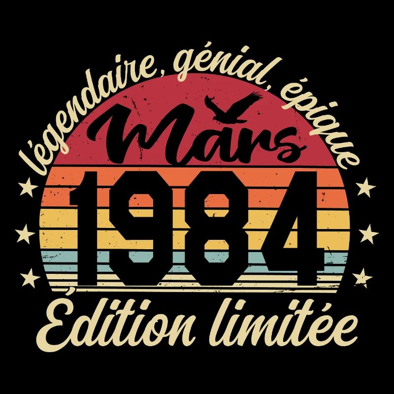 Mars 1984 42 ans Cadeau Anniversaire Mars 1984