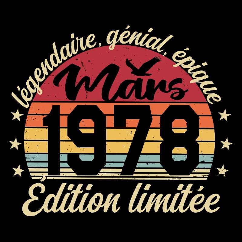 Mars 1978 48 ans Cadeau Anniversaire Mars 1978