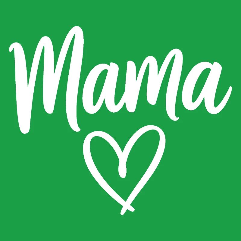 Mama Heart Script Logo