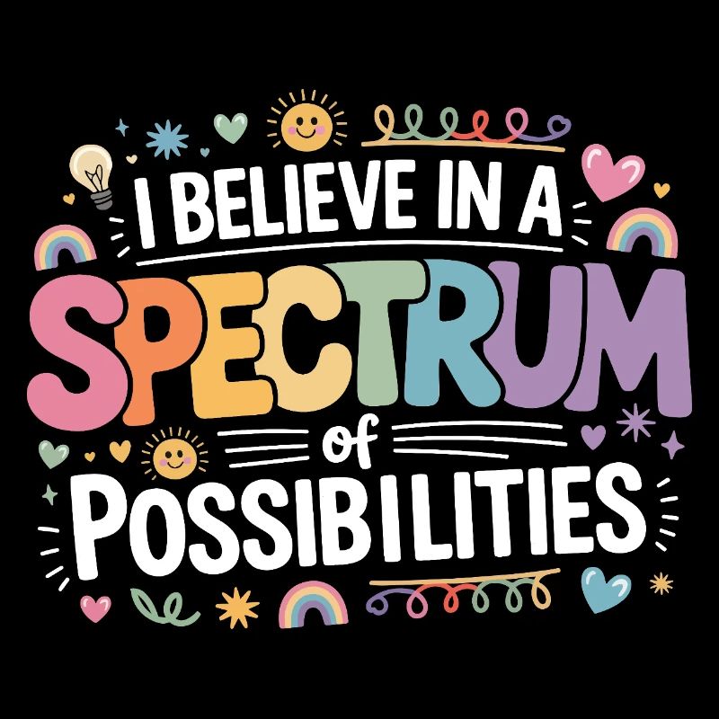 Autism Awareness Support rainbow