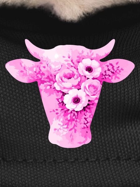 Cow Silhouette Flowers