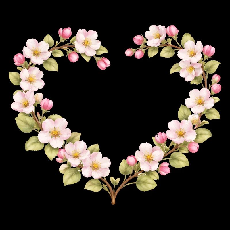 Spring Motif Apple Blossom Heart Frame