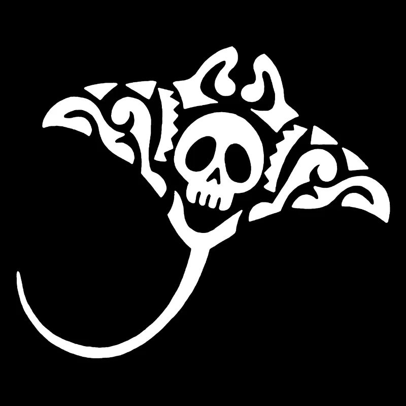 Manta ray and skull (white)