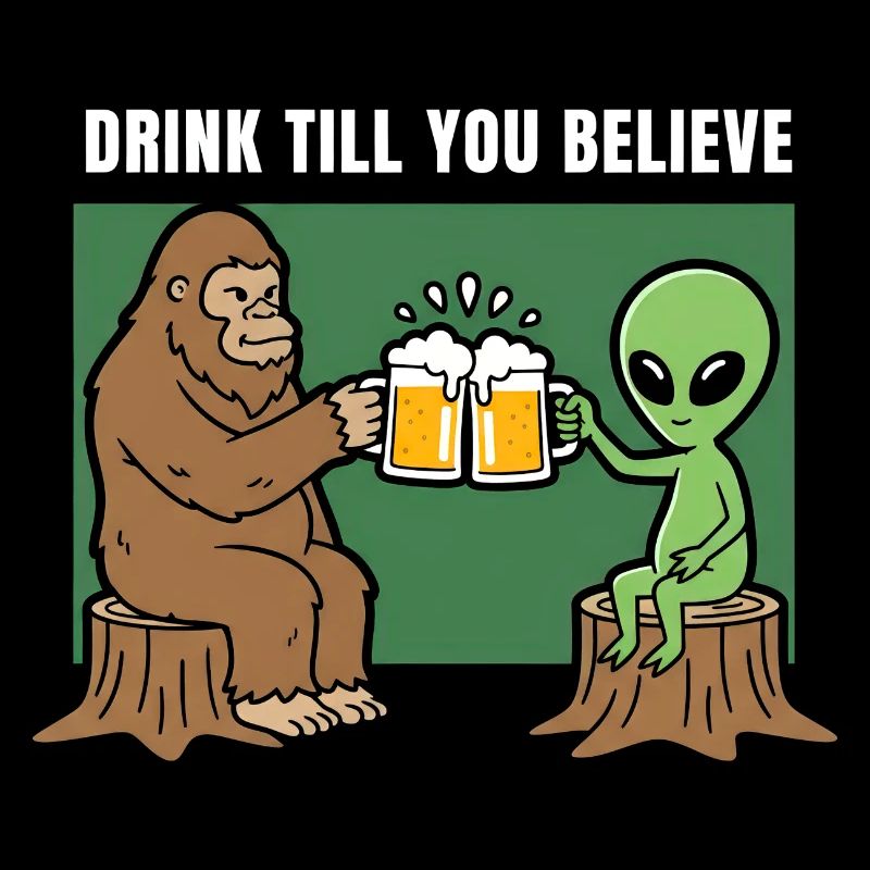 Santé avec Alien et Sasquatch