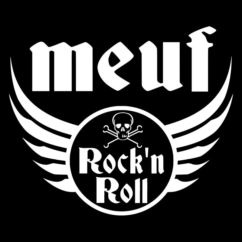 Meuf Rock and Roll Crâne Ailes Blanc