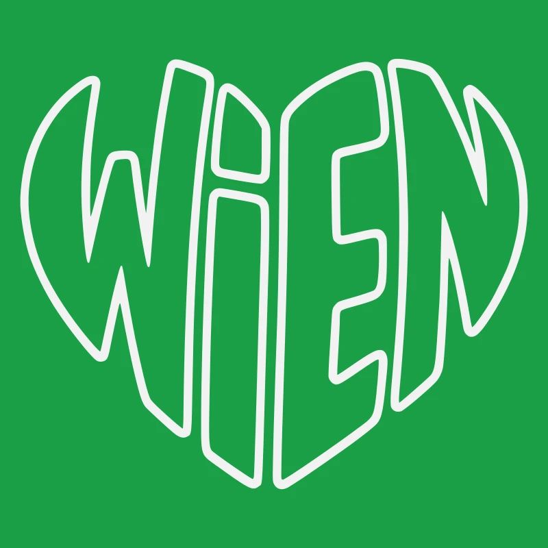 Design de lettrage en forme de cœur de Vienne