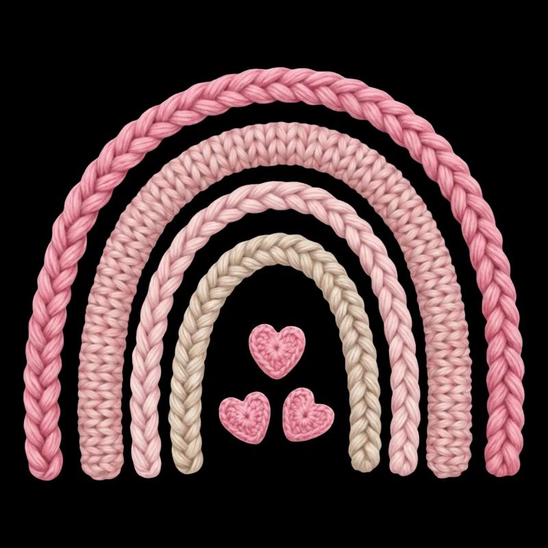 Patron de tricot rose arc-en-ciel