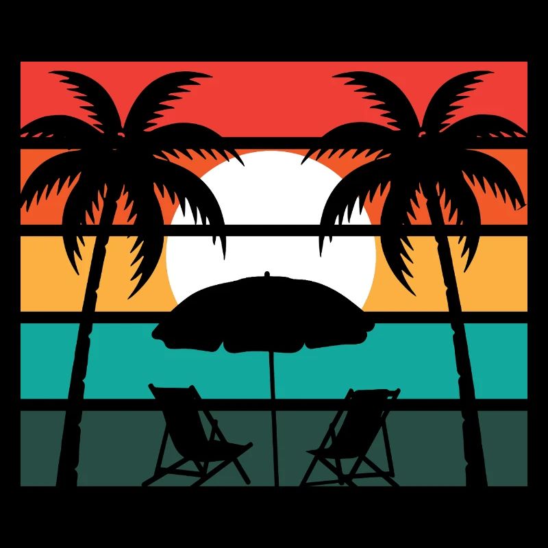 Beach palm and sun