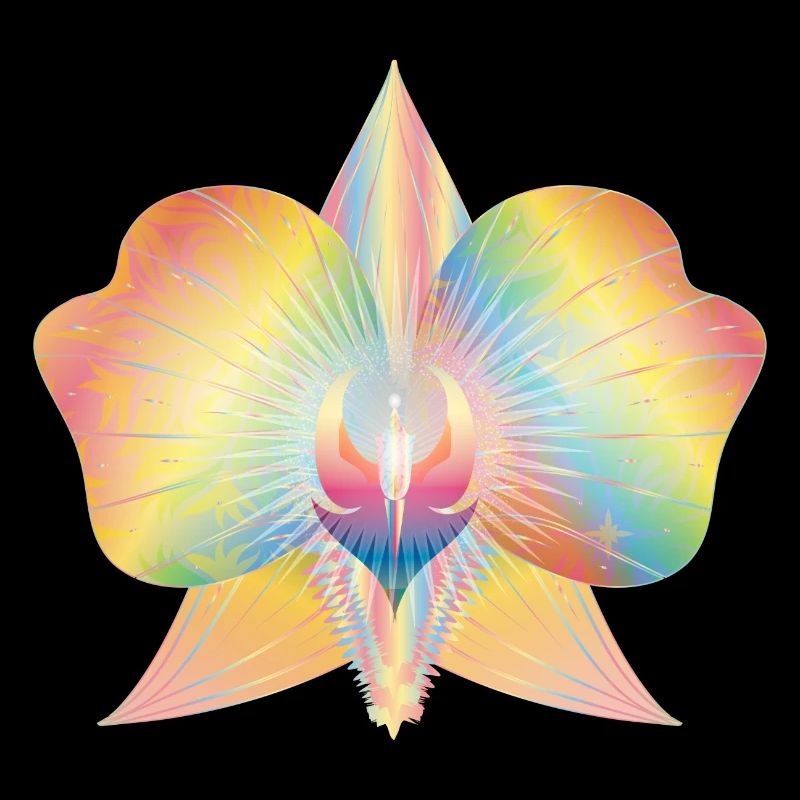 bunt schimmernde abstrakte Orchideen Blüte