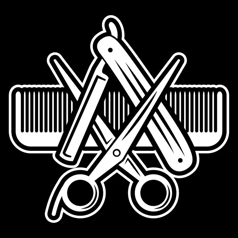Coiffeur Coiffeur Signe Ciseaux Rasoir Peigne