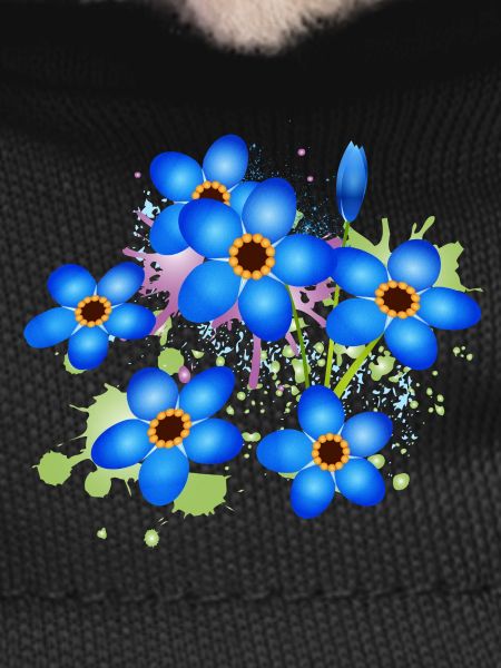 bright blue forget-me-not graffiti