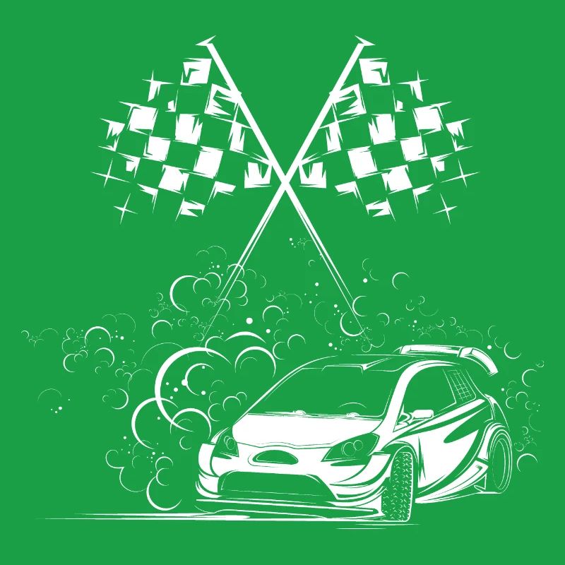 Icône de voitures drapeau à damier Logo de l’icône de dérive de rallye