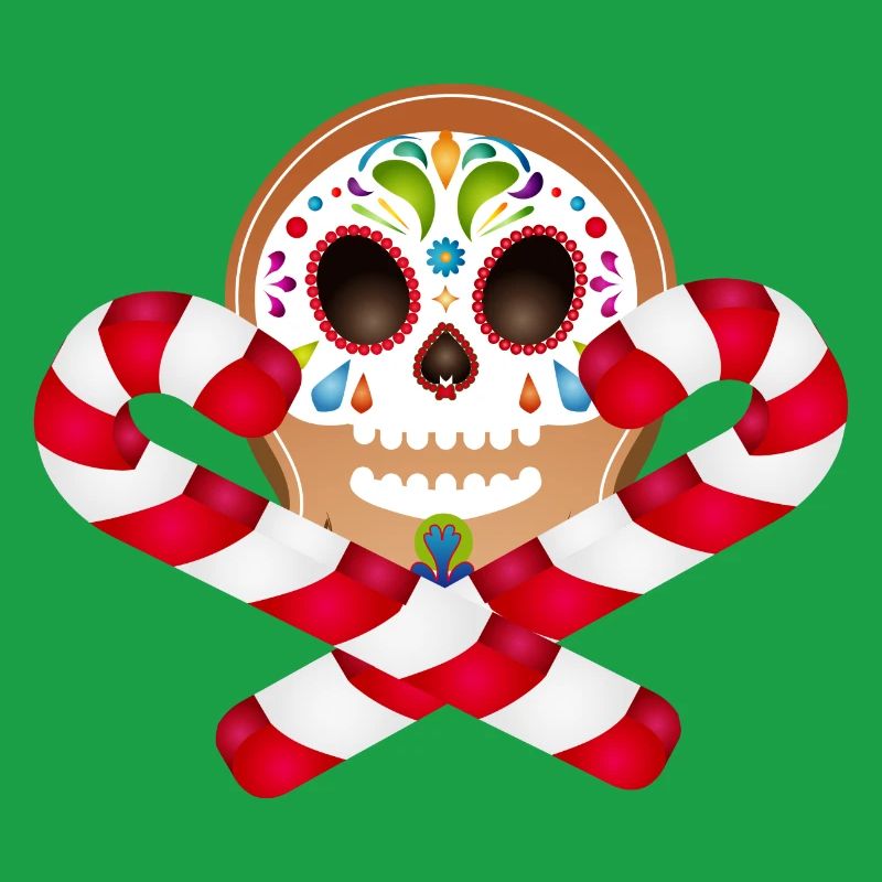 Gingerbread Man Sugar Skull Decor for Christmas