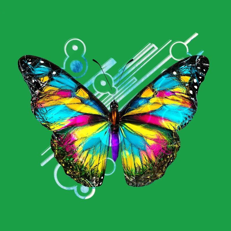 Papillon arc en ciel abstrait